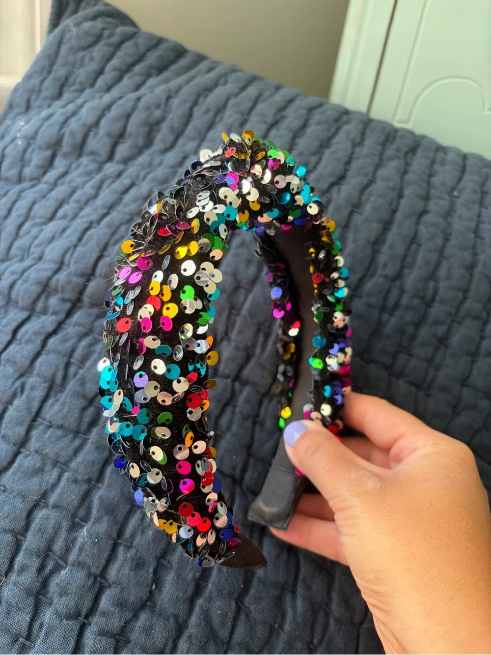 Confetti Party Sequin Topknot Headband - Multicolor